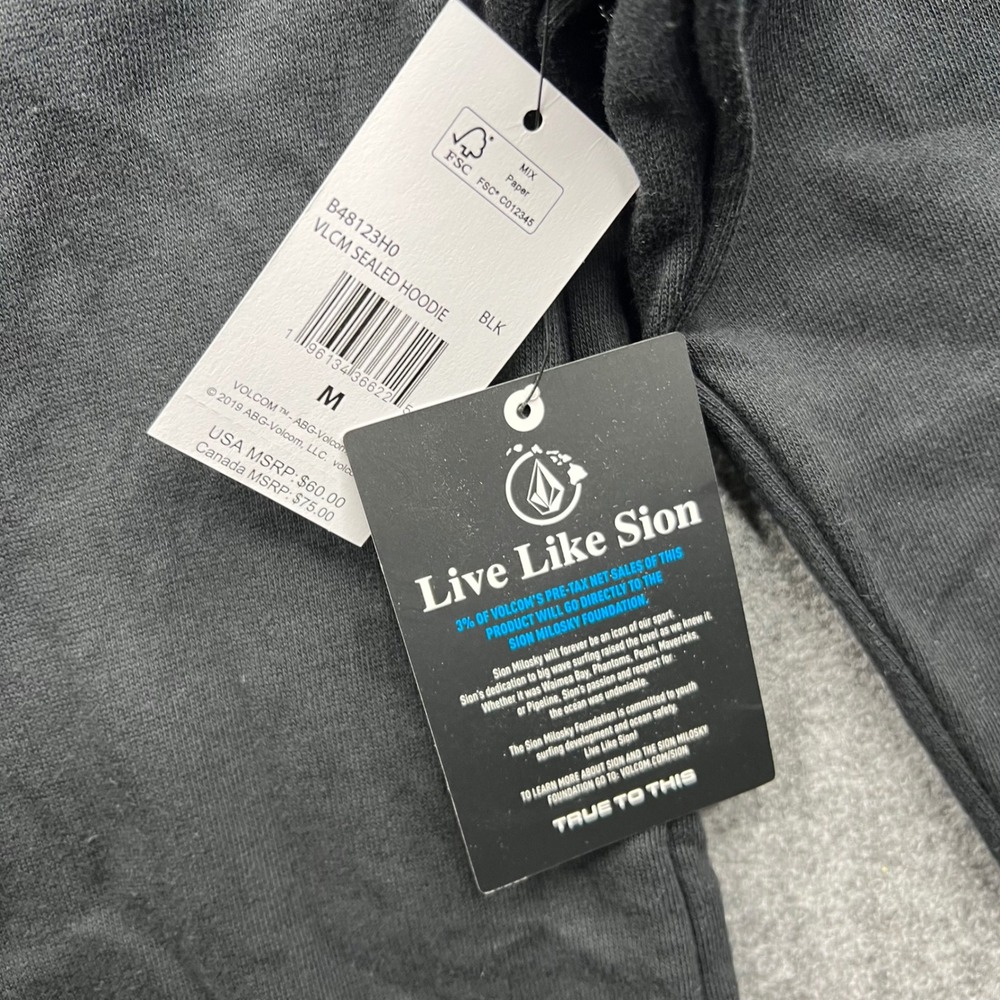 Volcom Sealed Hoodie Womens Medium Black Pineapple Hawaii Live Like Sion Zip Up - Picture 9 of 16